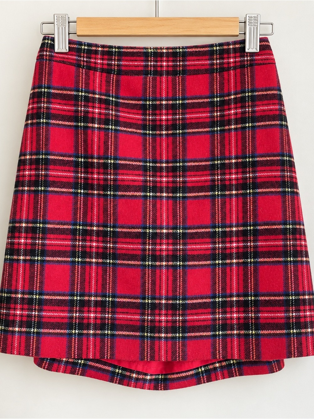 J. Crew Red Plaid A-Line Skirt